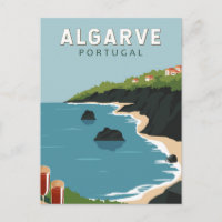 Algarve Portugal Retro Travel Art Vintage