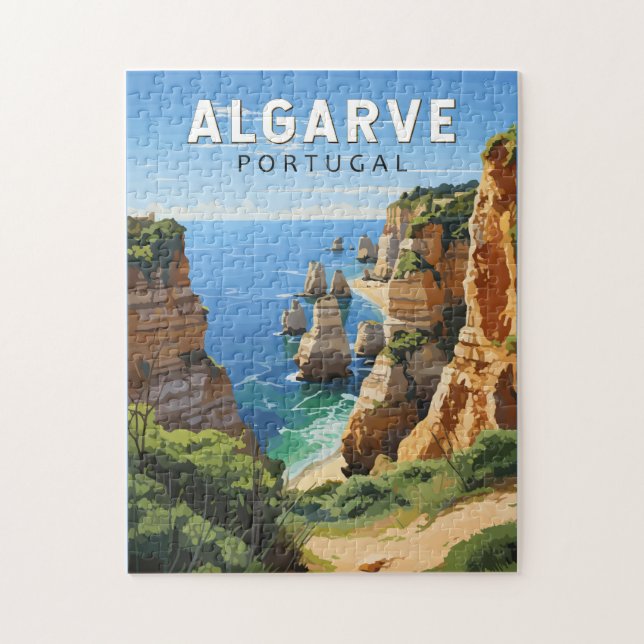 Algarve Portugal Travel Art Vintage Jigsaw Puzzle (Vertical)