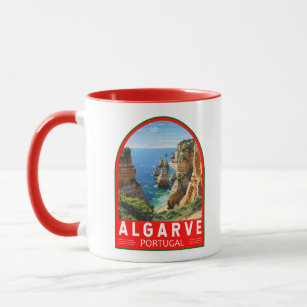 Algarve Portugal Travel Art Vintage Mug