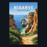 Algarve Portugal Travel Art Vintage Poster<br><div class="desc">Algarve vector art design. The Algarve,  Portugal’s southernmost region,  is known for its Atlantic beaches and golf resorts.</div>
