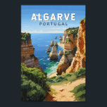 Algarve Portugal Travel Art Vintage Poster<br><div class="desc">Algarve vector art design. The Algarve,  Portugal’s southernmost region,  is known for its Atlantic beaches and golf resorts.</div>