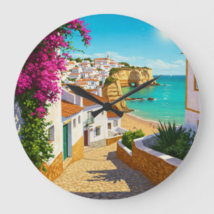 Algarve Portugal Travel Large Clock