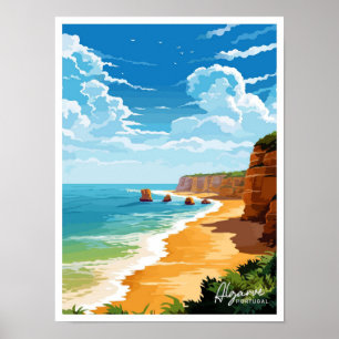Algarve Portugal Travel Vintage illustration Poster