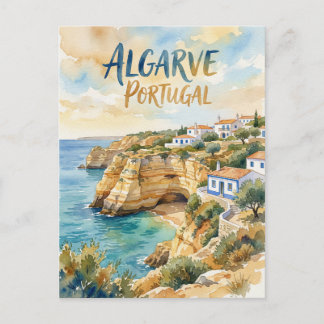 Algarve Portugal water colour Postcard
