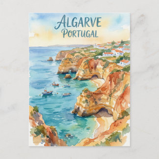 Algarve Portugal water colour Postcard