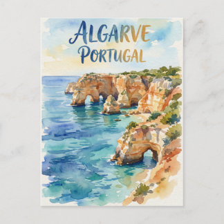 Algarve Portugal water colour Postcard
