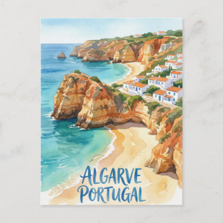 Algarve Portugal water colour Postcard