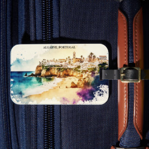 Algarve Portugal Watercolor Travel Luggage Tag