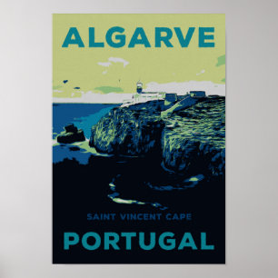 Algarve St Vincent cape Portugal vintage travel Poster