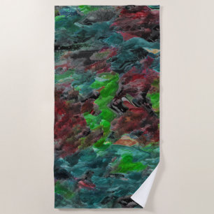 Algas ou corais do mar com efeito onda beach towel