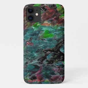 Algas ou corais do mar com efeito onda iPhone 11 case