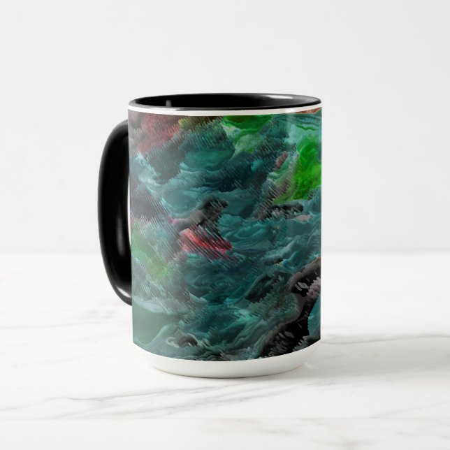 Algas ou corais do mar com efeito onda mug (Front Left)