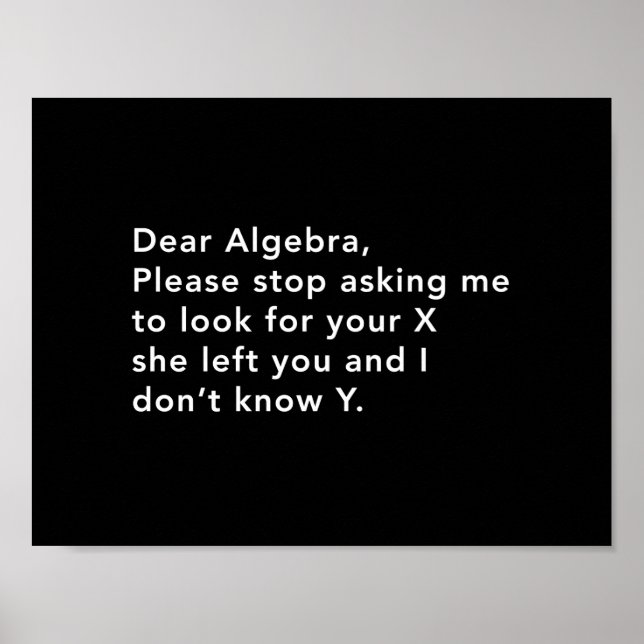 Algebra and his X Poster (Front)