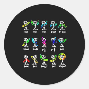 Algebra Dance Funny Graph Figures Math  Classic Round Sticker