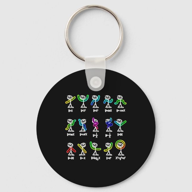 Algebra Dance Funny Graph Figures Math  Key Ring (Front)