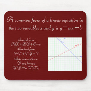 Algebra Linear Equation Formula Mouse Mat