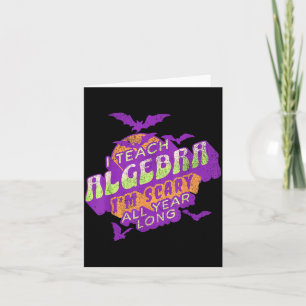 Algebra Teacher Halloween Soky Ghost Math Mathemat Card