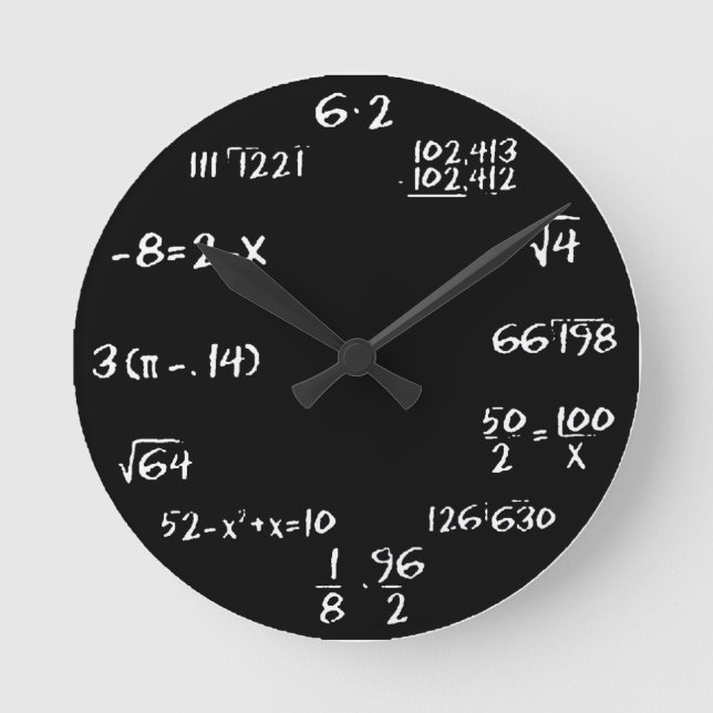 Algebra Wall Clock - BLACK (Front)