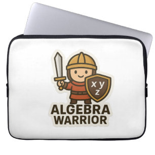 Algebra Warrior Sticker – Cute Math Hero Laptop Sleeve