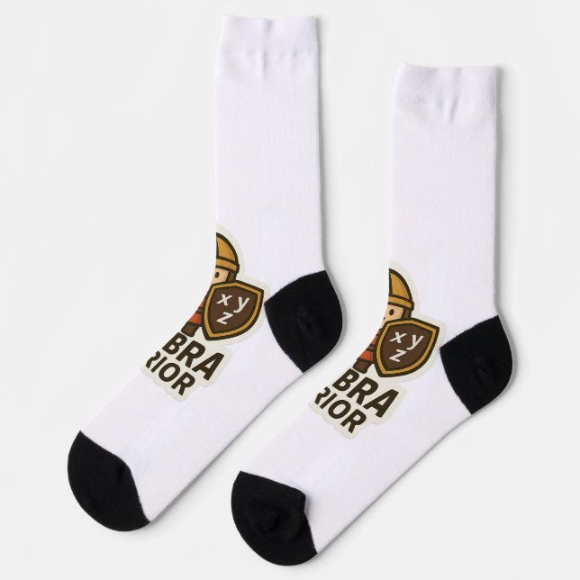 Algebra Warrior Sticker – Cute Math Hero  Socks (Left)