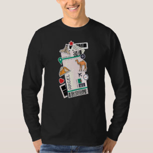 Alger Air Ticket Boarding Pass Plane Algeria Alger T-Shirt