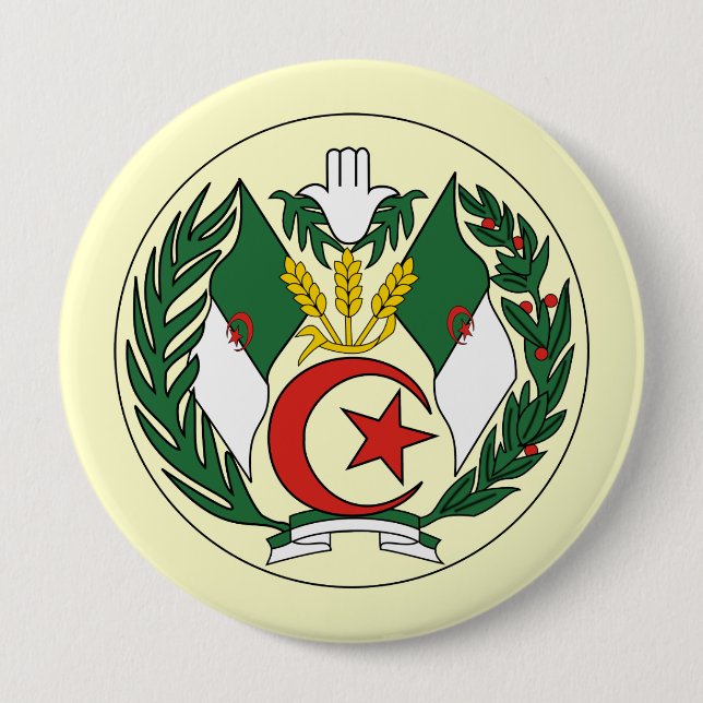 Algeria 10 Cm Round Badge (Front)