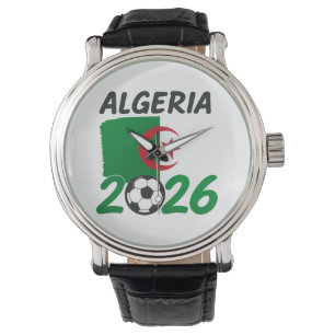 Algeria 2026 Soccer Fan Design with Crescent Star  Watch