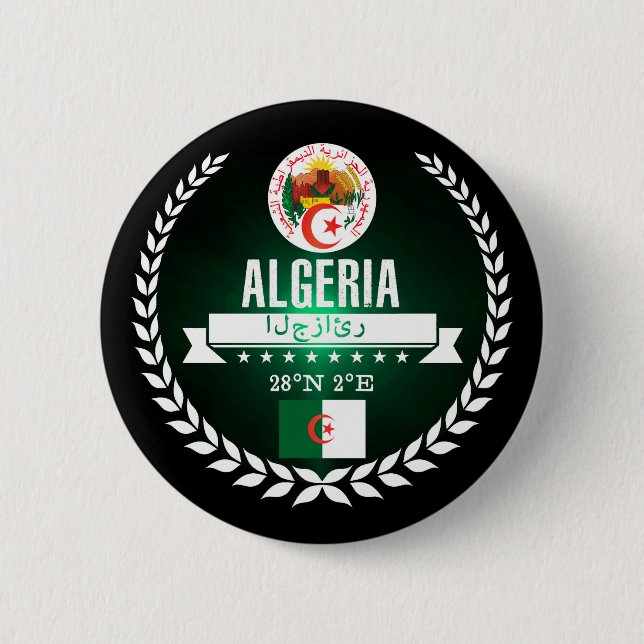 Algeria 6 Cm Round Badge (Front)