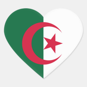 Algeria (Algerian) Flag Heart Sticker
