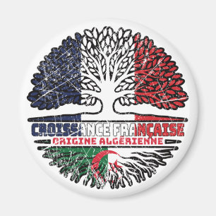 Algeria Algerian French France Tree Roots Flag Magnet