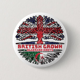 Algeria Algerian Uk United Kingdom British Tree 6 Cm Round Badge