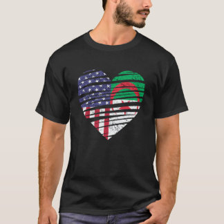 Algeria American Grown Heart USA Patriot Heritage  T-Shirt