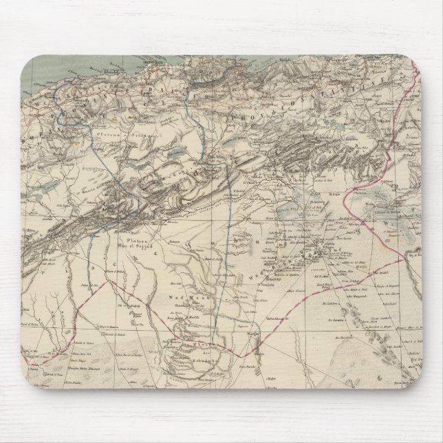 Algeria Atlas Map Mouse Mat (Front)