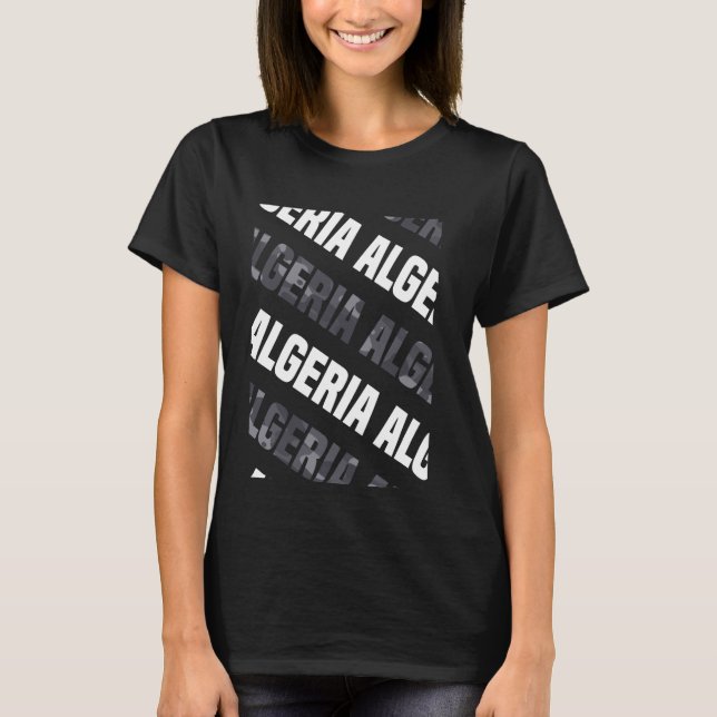 Algeria Camo Pattern Grey Camouflage T-Shirt (Front)
