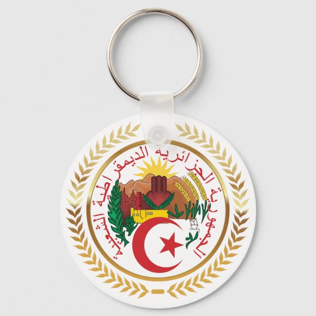 Algeria Coat of Arms Key Ring (Front)