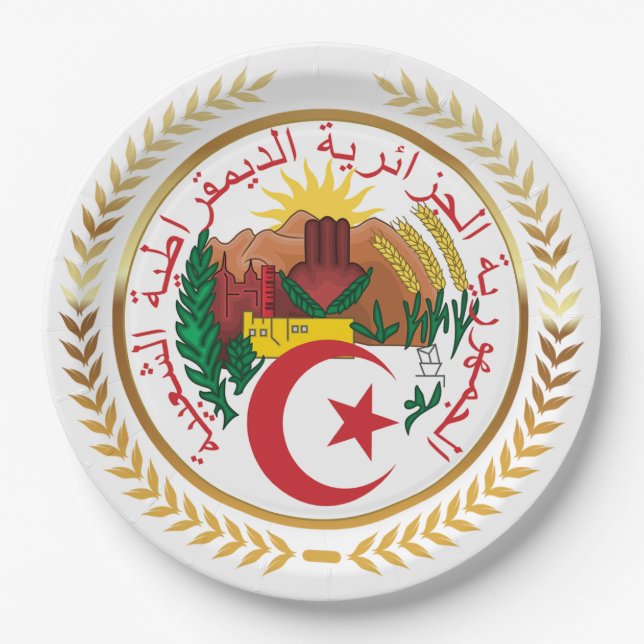 Algeria Coat of Arms Paper Plate (Front)