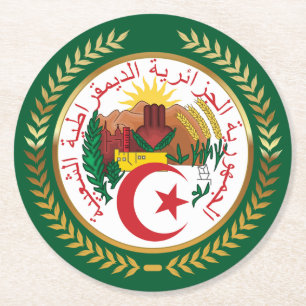 Algeria Coat of Arms Round Paper Coaster