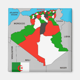 algeria country political map flag magnet