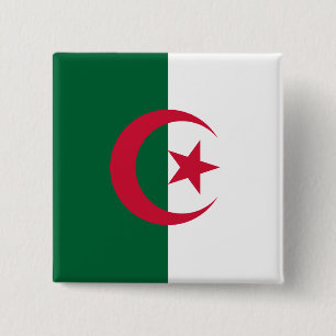 Algeria Flag 15 Cm Square Badge