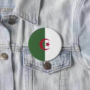 Algeria flag 7.5 cm round badge