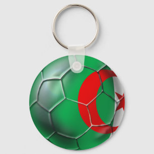 Algeria flag Algerian soccer ball soccer player Key Ring