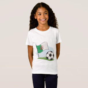 Algeria flag and crayon-style soccer ball T-Shirt