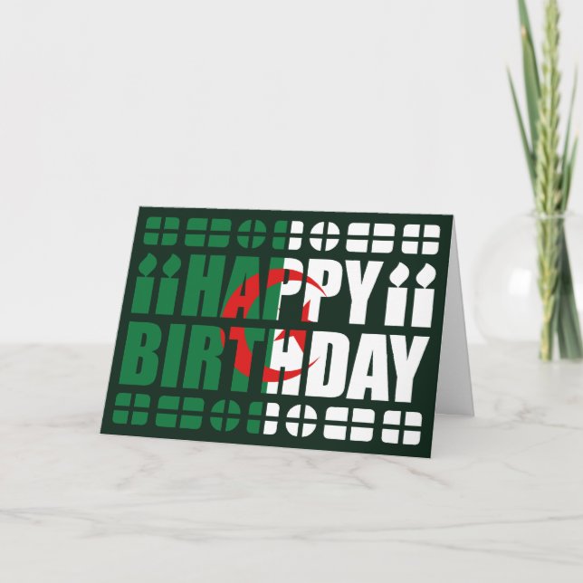 Algeria Flag Birthday Card (Front)