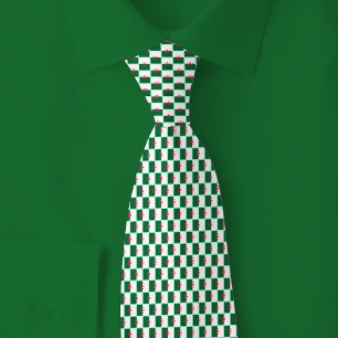 Algeria Flag Brick Pattern Tie