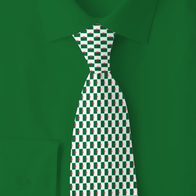 Algeria Flag Brick Pattern Tie (Creator Uploaded)