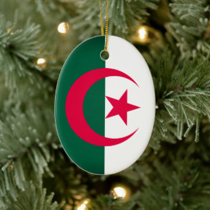 Algeria Flag Ceramic Tree Decoration