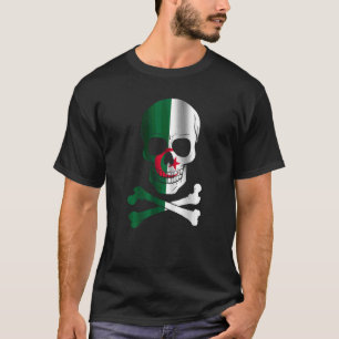 Algeria Flag Design Skull Flag Algeria T-Shirt
