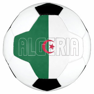 Algeria Flag Green White Red Crescent Patriotic Football