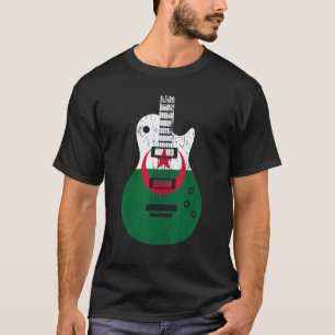 Algeria Flag Guitar Vintage Musician T-Shirt