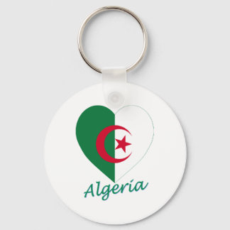 Algeria Flag Heart Key Ring